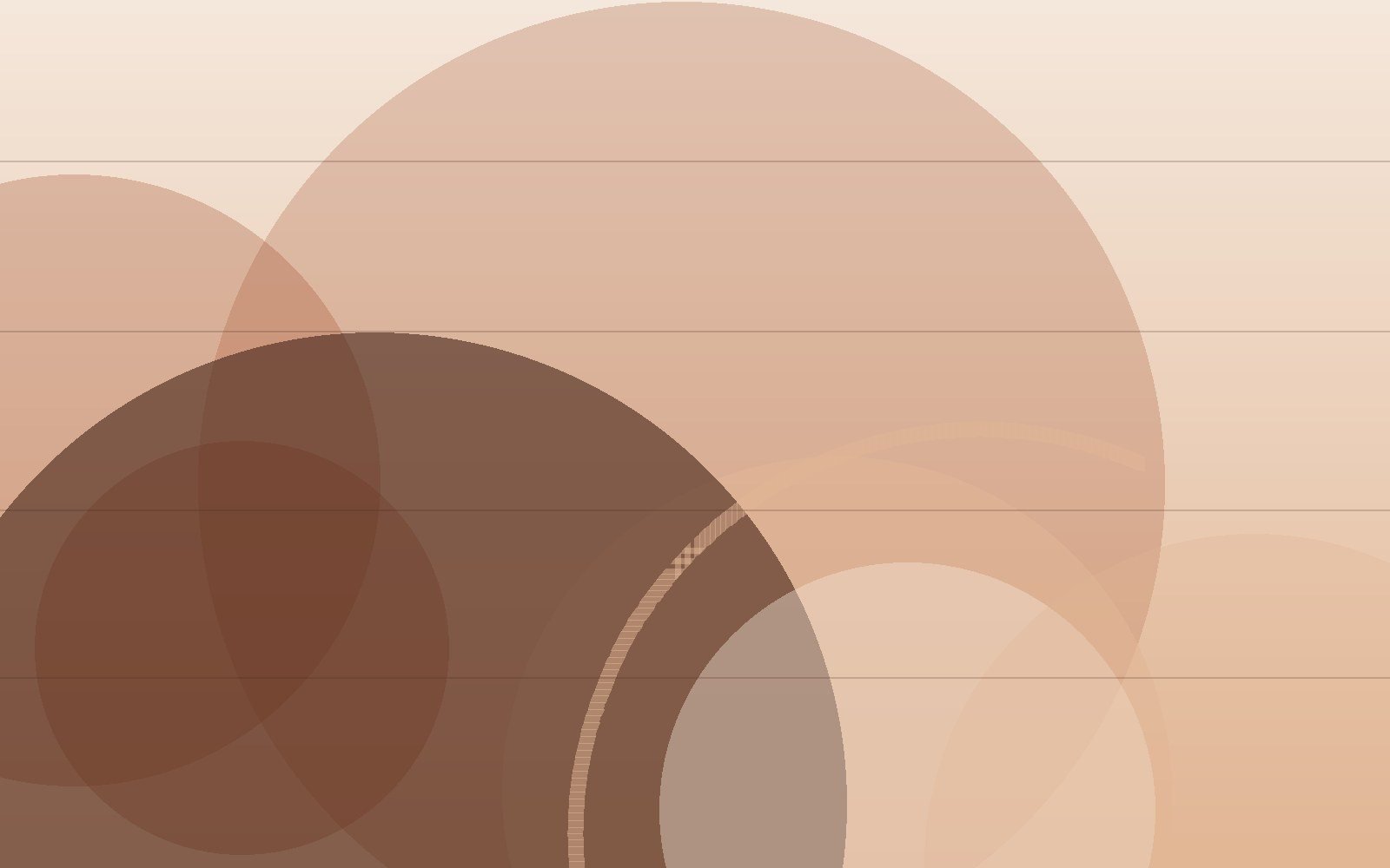 Abstract artwork in clay tones with overlapping circles and fine horizontal lines