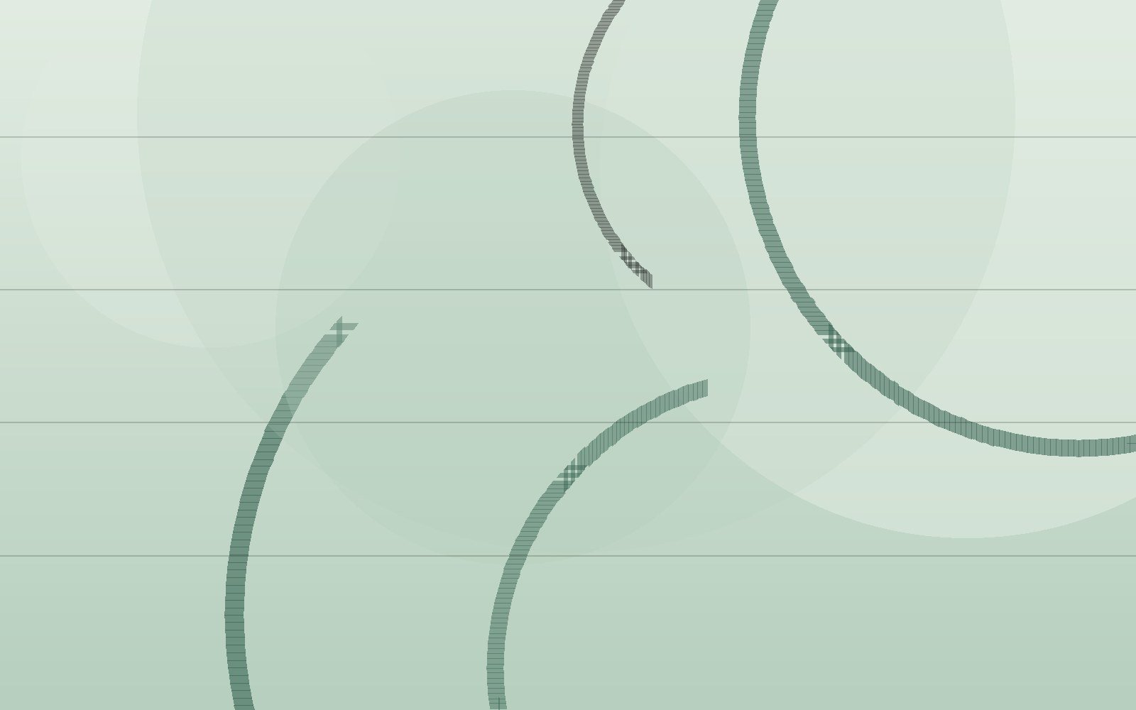 Abstract artwork in sage tones with overlapping circles and fine horizontal lines
